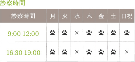 診察時間9:00-12:00/17:00-20:00